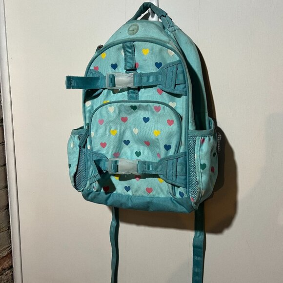 Pottery Barn Kids - 2 piece - Multi-sized Backpacks - Aqua Multi Heart - Picture 2 of 8